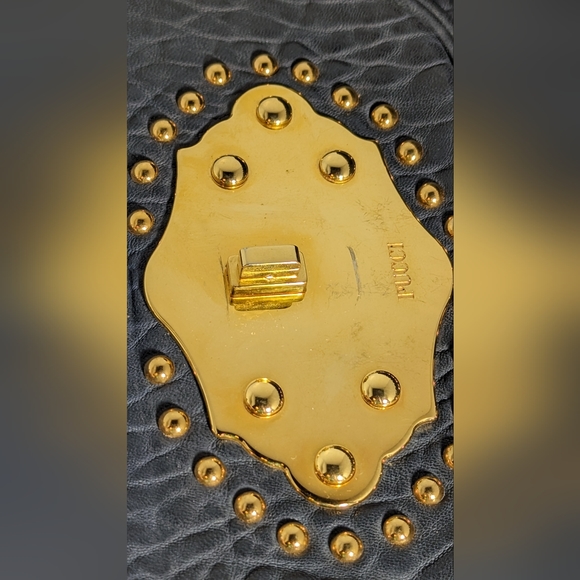 Emilio Pucci Studded hobo leather handbag - Picture 5 of 11